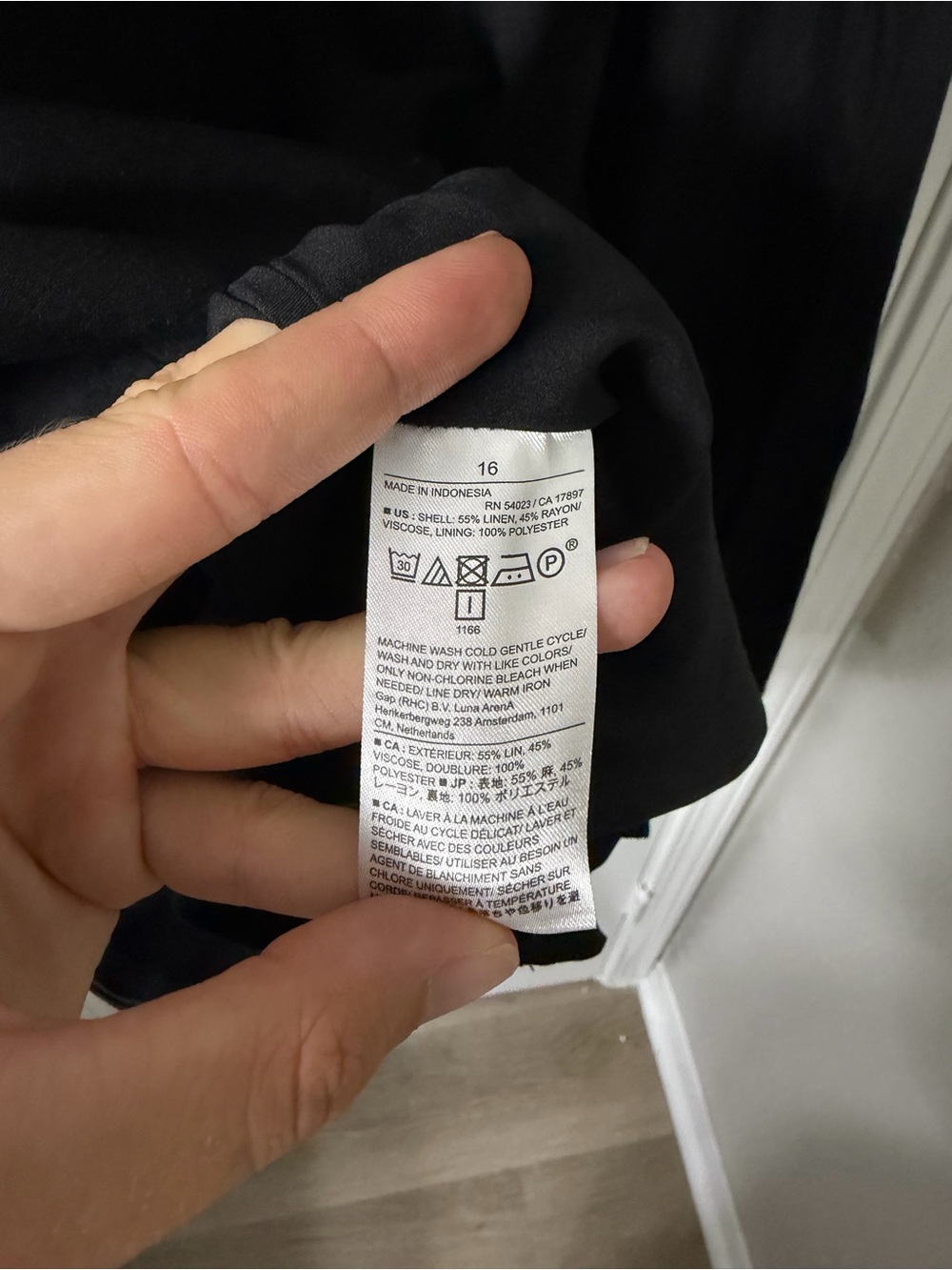 Banana Republic Linen-Blend Mini Dress 16 Boat Neckline 3/4 Sleeve Quiet Luxury - Picture 10 of 11